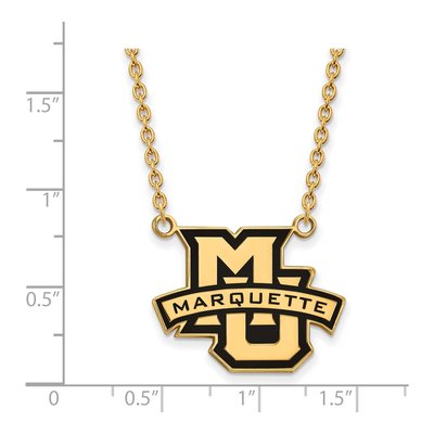 Marquette University Gold-Plated Sterling Silver Large Enameled Pendant Necklace – view 2