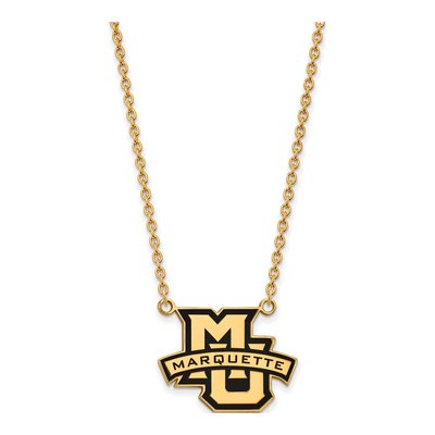 Marquette University Gold-Plated Sterling Silver Large Enameled Pendant Necklace