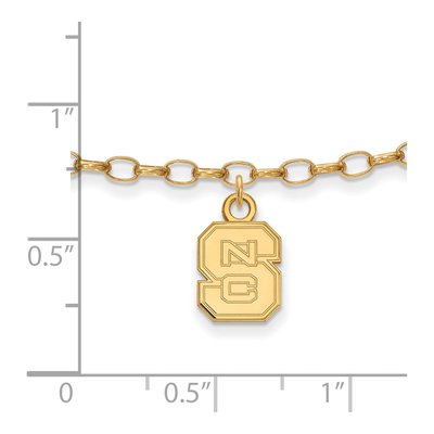 North Carolina State University Gold-Plated Sterling Silver Extra Small NC Wolfpack Anklet – view 2