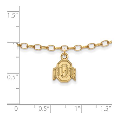 Ohio State University Gold-Plated Sterling Silver Extra Small Anklet – view 2