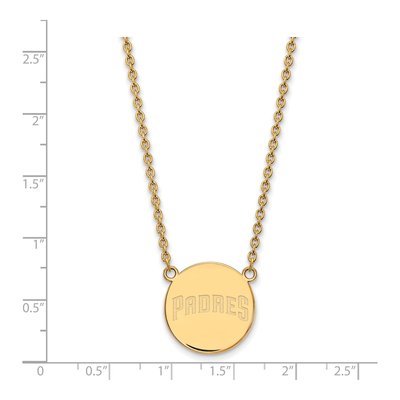 San Diego Padres Gold-Plated Sterling Silver Large Disc Pendant Necklace – view 2