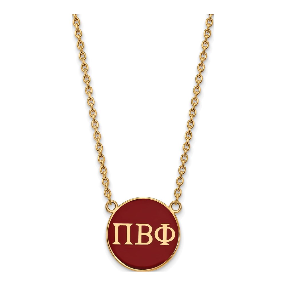 Pi Beta Phi Gold-Plated Sterling Silver Large Sorority Necklace