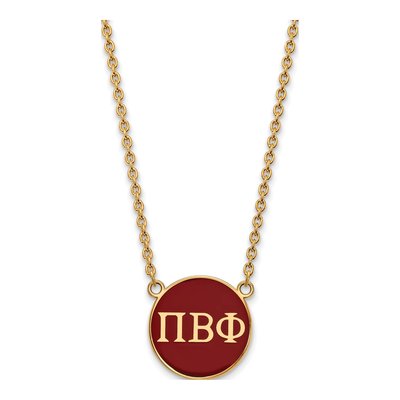 Pi Beta Phi Gold-Plated Sterling Silver Large Sorority Necklace