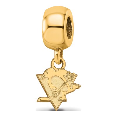 Pittsburgh Penguins Gold-Plated Silver Dangle Bead Charm