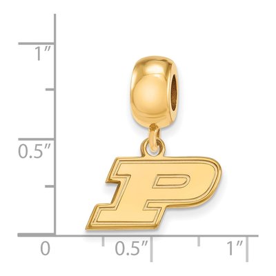 Purdue University Gold-Plated Sterling Silver Extra Small Letter P Dangle Bead – view 2