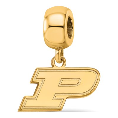 Purdue University Gold-Plated Sterling Silver Extra Small Letter P Dangle Bead