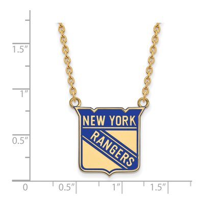 New York Rangers Gold-Plated Sterling Silver Large NY Enameled Pendant Necklace – view 2