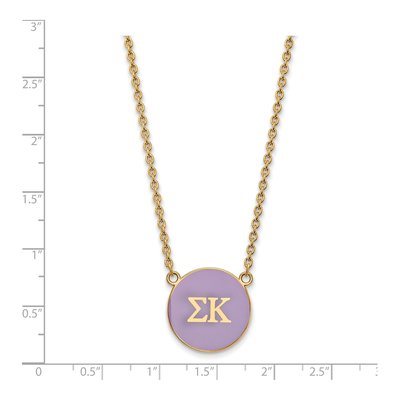Sigma Kappa Gold-Plated Sterling Silver Sorority Greek Letters Large Color Enamel Necklace – view 2