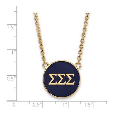 Sigma Sigma Sigma Gold-Plated Sterling Silver Large Enamel Pendant – view 2