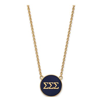 Sigma Sigma Sigma Gold-Plated Sterling Silver Large Enamel Pendant