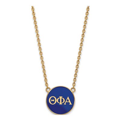 Theta Phi Alpha Gold-Plated Sterling Silver Large Sorority Necklace