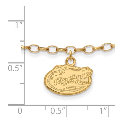 University of Florida Gold-Plated Sterling Silver Extra Small Gator Anklet – view 2