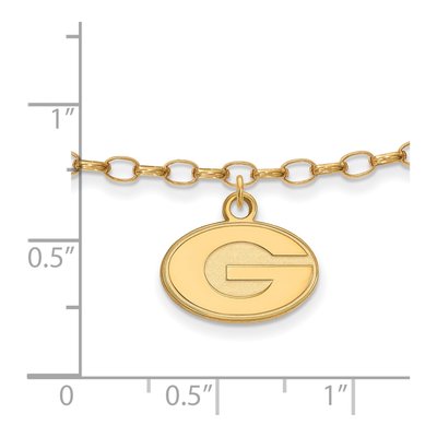 University of Georgia Gold-Plated Sterling Silver Extra Small UGA Letter G Anklet – view 2