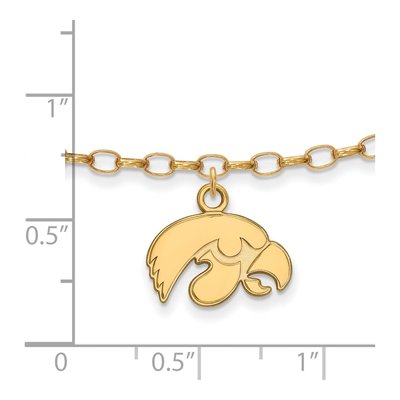 University of Iowa Gold-Plated Sterling Silver Extra Small Hawk Anklet – view 2