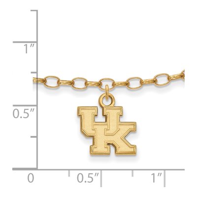 University of Kentucky Gold-Plated Sterling Silver Extra Small Wildcats Anklet – view 2