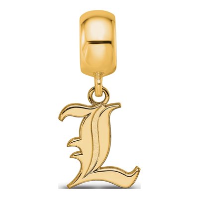 University of Louisville Gold-Plated Sterling Silver Small Letter L Dangle Bead – view 4