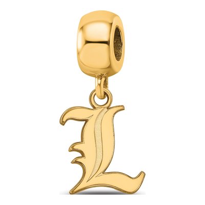 University of Louisville Gold-Plated Sterling Silver Small Letter L Dangle Bead