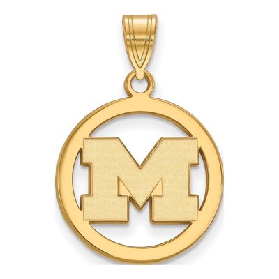 University of Michigan Gold-Plated Sterling Silver Medium Letter M Pendant