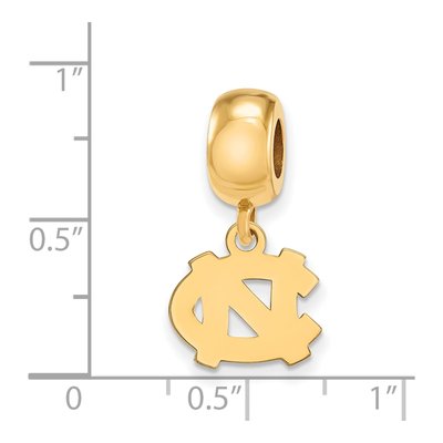 University of North Carolina Gold-Plated Sterling Silver Extra Small UNC Dangle Bead – view 2