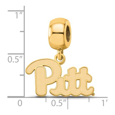 University of Pittsburgh Gold-Plated Sterling Silver Small Pitt Panthers Dangle Bead – view 3
