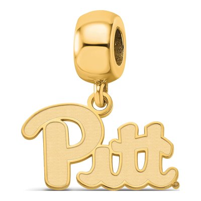 University of Pittsburgh Gold-Plated Sterling Silver Small Pitt Panthers Dangle Bead