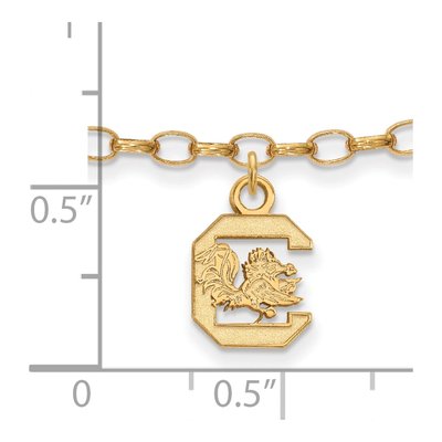 University of South Carolina Gold-Plated Sterling Silver Extra Small Anklet – view 2