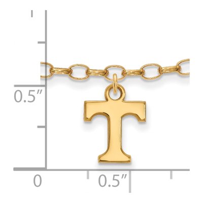 University of Tennessee Gold-Plated Sterling Silver Extra Small Letter T Anklet – view 2