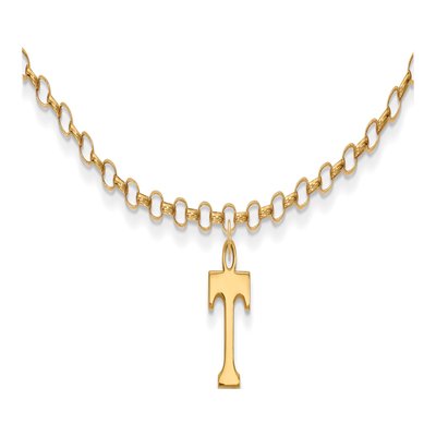 University of Tennessee Gold-Plated Sterling Silver Extra Small Letter T Anklet