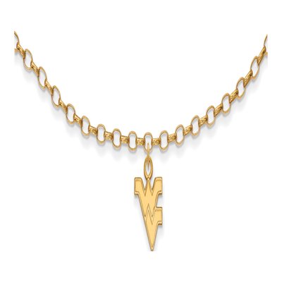 West Virginia University Gold-Plated Sterling Silver Extra Small W-V 9-inch Anklet