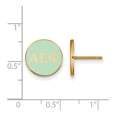 Alpha Epsilon Phi Gold-Plated Sterling Silver Sorority Enamel Stud Earrings – view 2