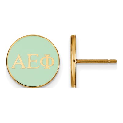 Alpha Epsilon Phi Gold-Plated Sterling Silver Sorority Enamel Stud Earrings