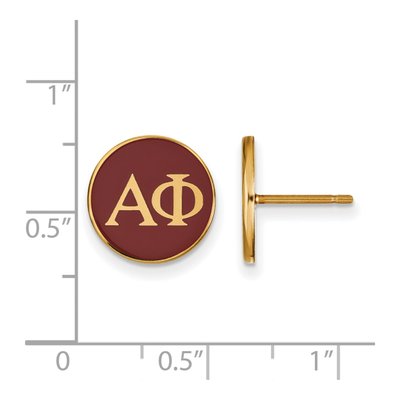 Alpha Phi Gold-Plated Sterling Silver Sorority Letters Stud Earrings – view 2
