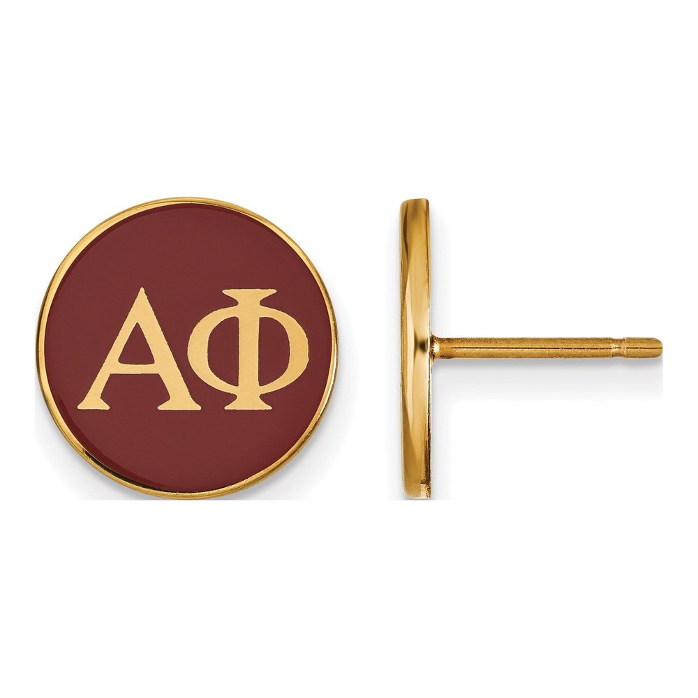 Alpha Phi Gold-Plated Sterling Silver Sorority Letters Stud Earrings