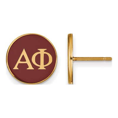 Alpha Phi Gold-Plated Sterling Silver Sorority Letters Stud Earrings