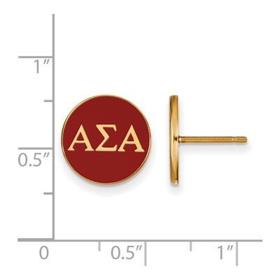Alpha Sigma Alpha Gold-Plated Sterling Silver Sorority Stud Earrings – view 2