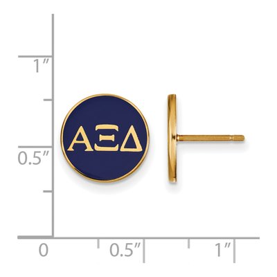 Alpha Xi Delta Gold-Plated Sterling Silver Sorority Button Stud Earrings – view 2