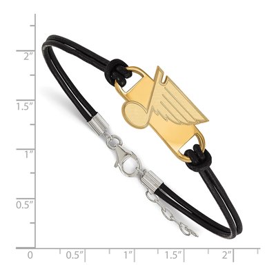 St. Louis Blues Gold-Plated Sterling Silver Leather Bracelet – view 2