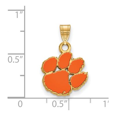 Clemson University Gold-Plated Sterling Silver Small Tigers Paw Pendant – view 2