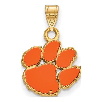Clemson University Gold-Plated Sterling Silver Small Tigers Paw Pendant