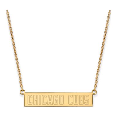 Chicago Cubs Gold-Plated Sterling Silver Bar Necklace