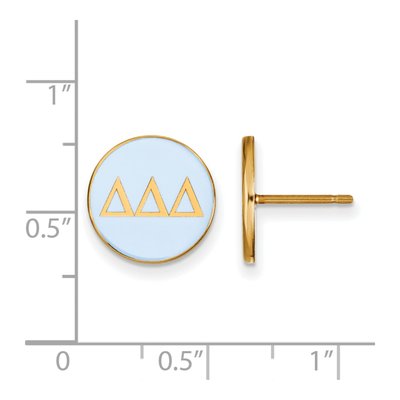 Delta Delta Delta Gold-Plated Sterling Silver Tri Sorority Enamel Stud Earrings – view 2