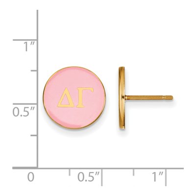Delta Gamma Gold-Plated Sterling Silver Sorority Enamel Stud Earrings – view 2