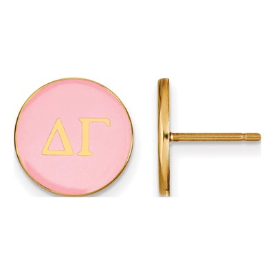 Delta Gamma Gold-Plated Sterling Silver Sorority Enamel Stud Earrings
