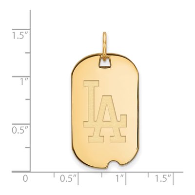 Los Angeles Dodgers Gold-Plated Sterling Silver Dog Tag Pendant – view 2