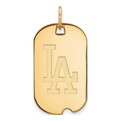 Los Angeles Dodgers Gold-Plated Sterling Silver Dog Tag Pendant