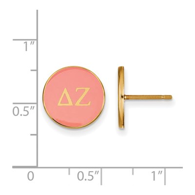 Delta Zeta Gold-Plated Sterling Silver Sorority Letter Stud Earrings – view 2