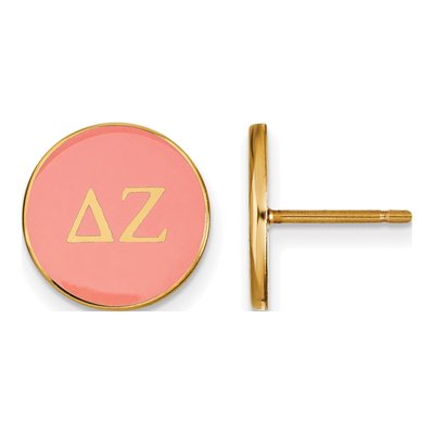 Delta Zeta Gold-Plated Sterling Silver Sorority Letter Stud Earrings