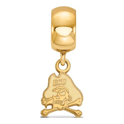 East Carolina University Gold-Plated Sterling Silver Extra Small Pirates Dangle Bead – view 3