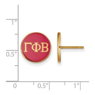 Gamma Phi Beta Gold-Plated Sterling Silver Sorority Enamel Stud Earrings – view 2