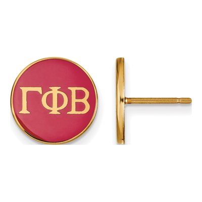 Gamma Phi Beta Gold-Plated Sterling Silver Sorority Enamel Stud Earrings